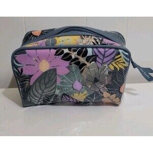 Vera Bradley Clear Cosmetic Bag Palm Floral Organizer Swimsuit Beach